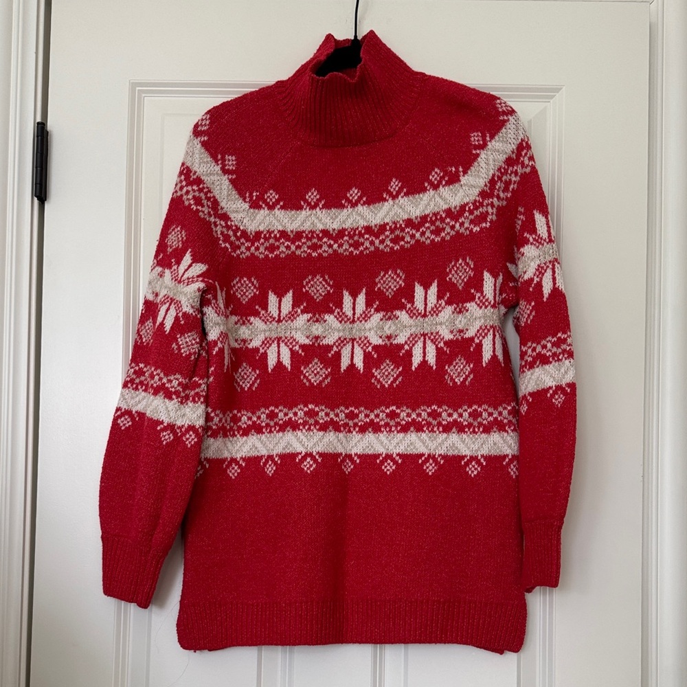 Red and White Women's Sweater